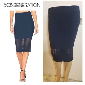 Bcbgeneration blue soft cotton-blend skirt